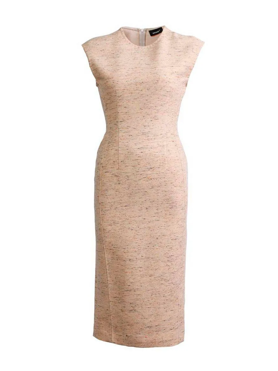 SENADA WOMEN CORSETTED SAND PENCIL DRESS