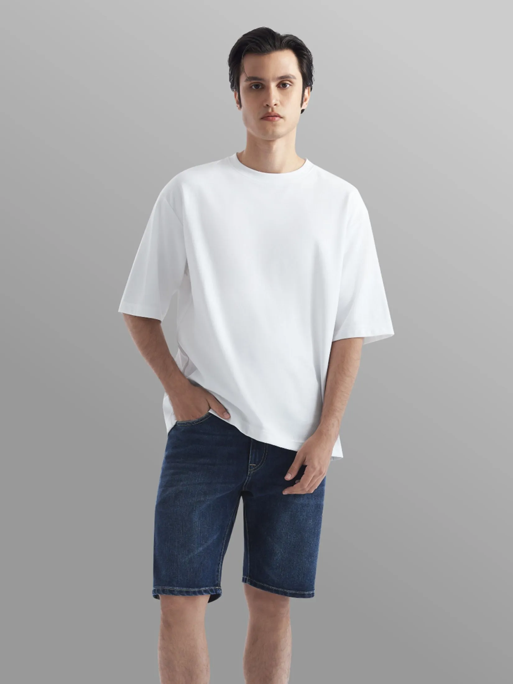 GQ Men Denim Shorts Cool Tech Jeans