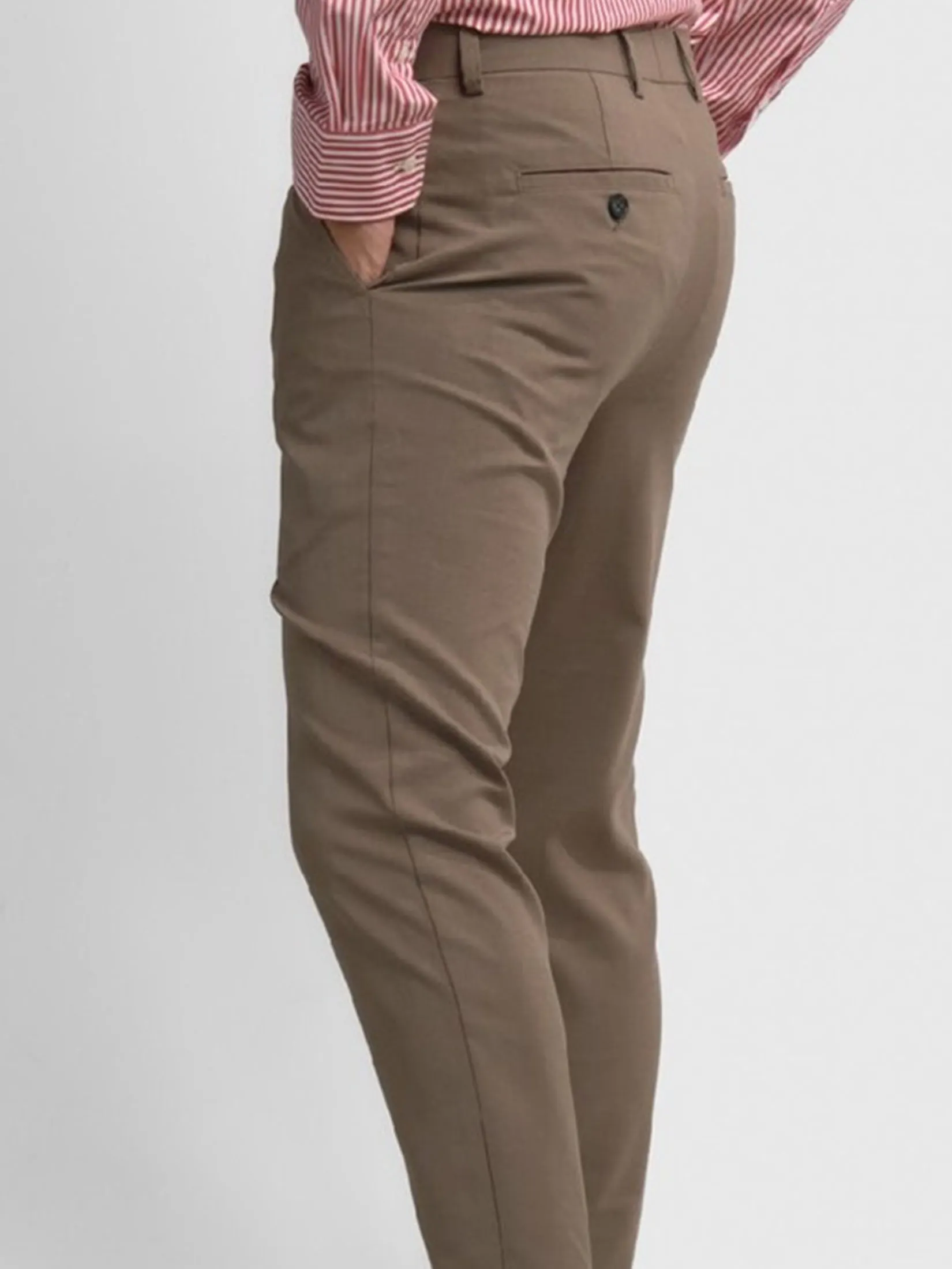 ERA-WON Men s pant skinny Crop Brown