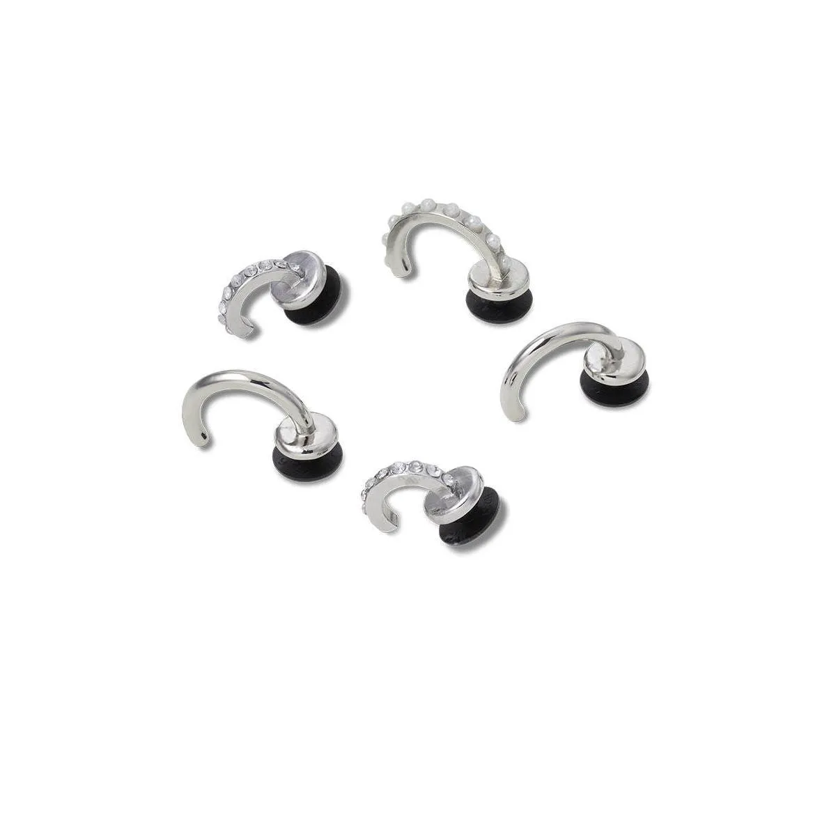 CROCS Jibbitz Shoes Charm Silver Ring 5-Pack Multi Color - CR024AC804DMTH