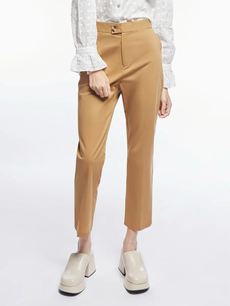 EP Slim Fit Long Pants Women Mid Brown