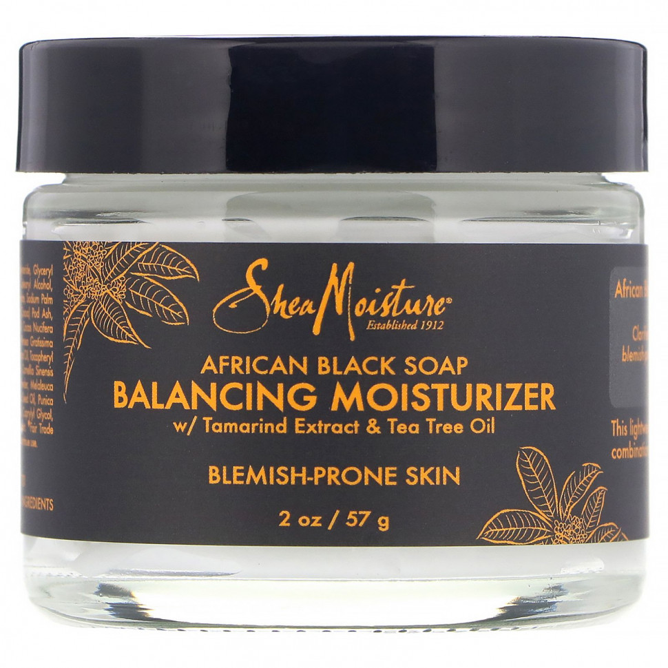 SheaMoisture, Африканское черное мыло, увлажняющий крем для поддержания баланса, 57 г (2 унции)