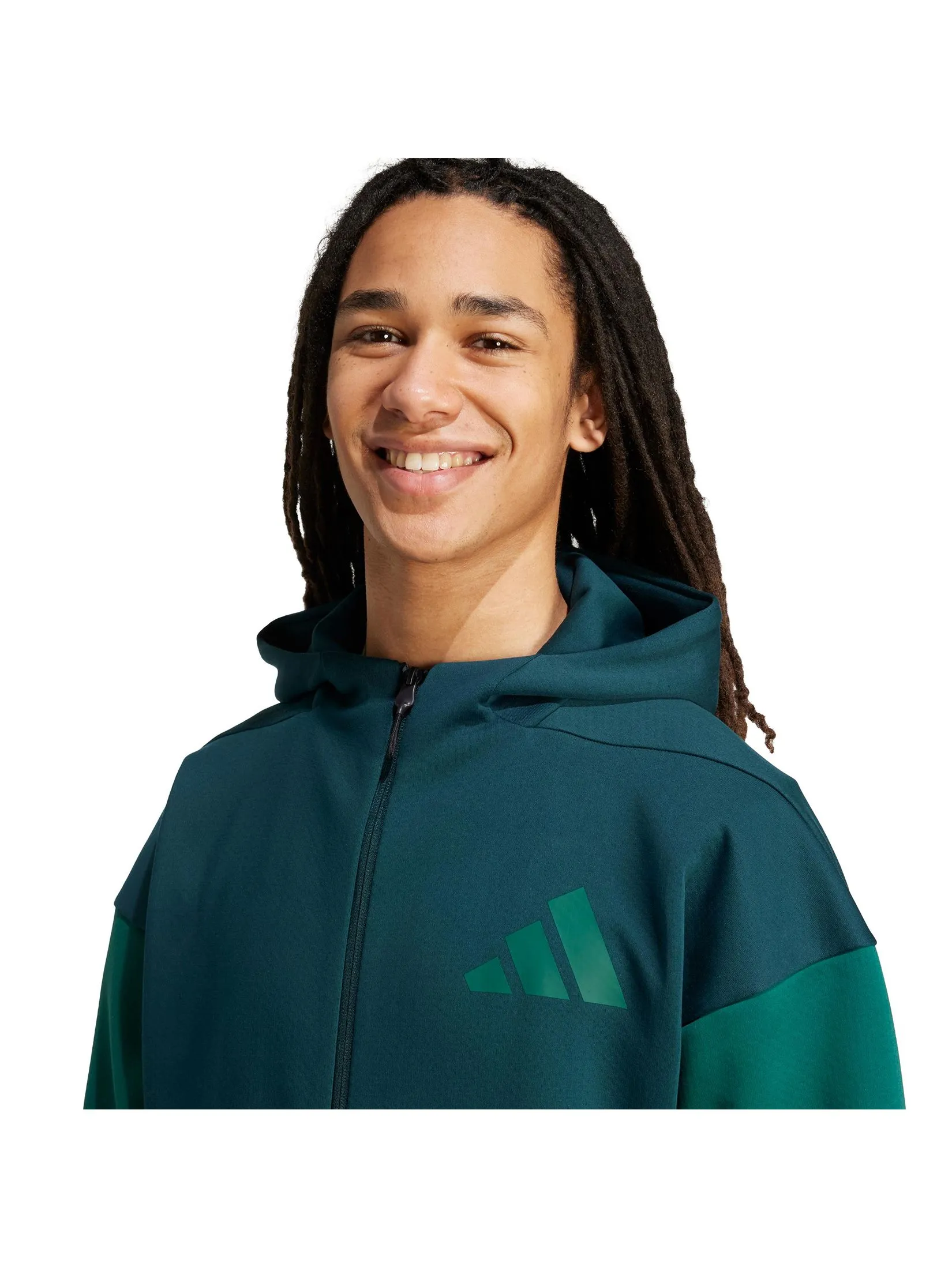 ADIDAS Men Hoodie Full-Zip Adidas Z.N.E. JY4826 Green / Aurora Ivy / Collegiate Green
