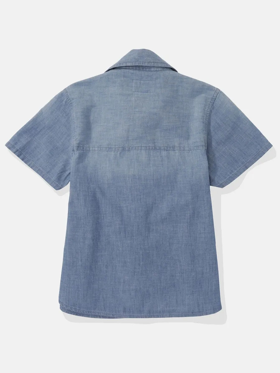 AMERICAN EAGLE WOMEN INTL SHORT SLV CORE SHIRT 936 MEDIUM WASH