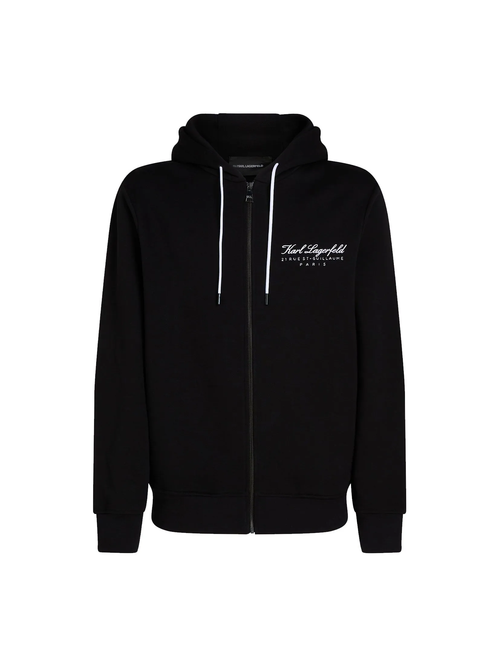 KARL LAGERFELD HOTEL KARL ZIP UP HOODIE BLACK