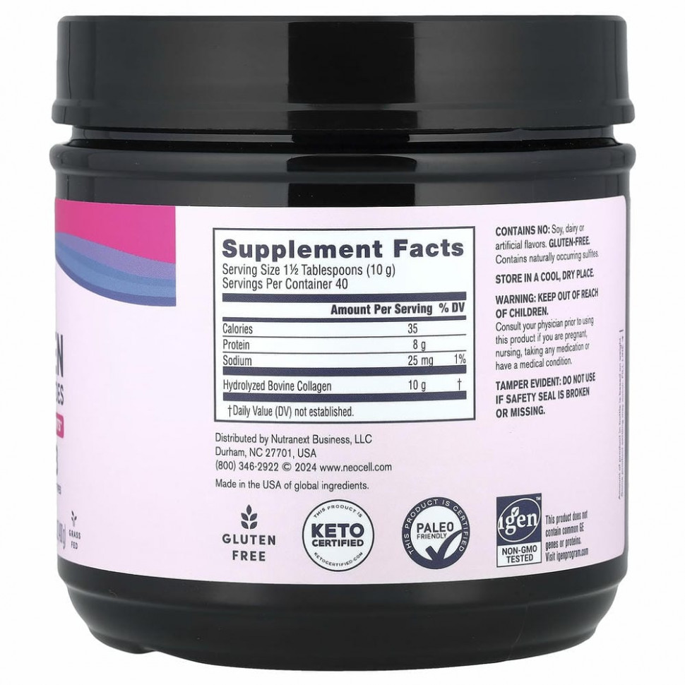 Neocell, Суперколлагеновые пептиды, без добавок, 400 г (14,1 унции)