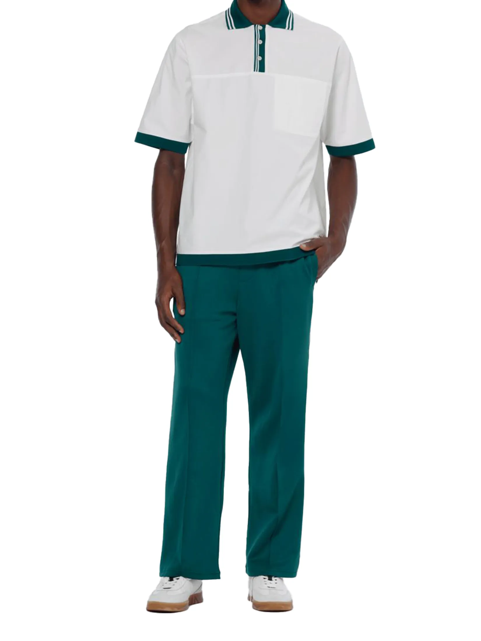 SCOTCH&SODA Men Polo Relaxed Fit Poplin Contrast White Size - L