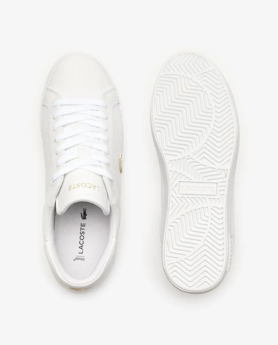 LACOSTE Women’s Powercourt 2.0 Leather Trainers White