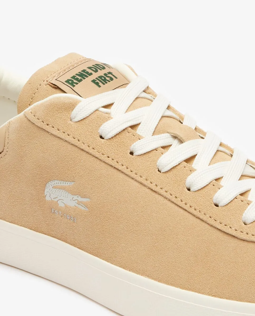 LACOSTE Light Brown Men’s Baseshot Tonal Leather Trainers