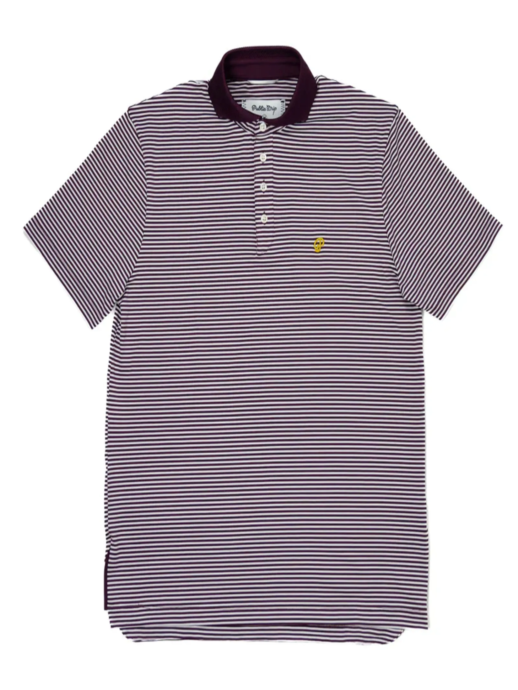PUBLIC DRIP ATHLETE POLO STRIPE IN MAROON/WHITE