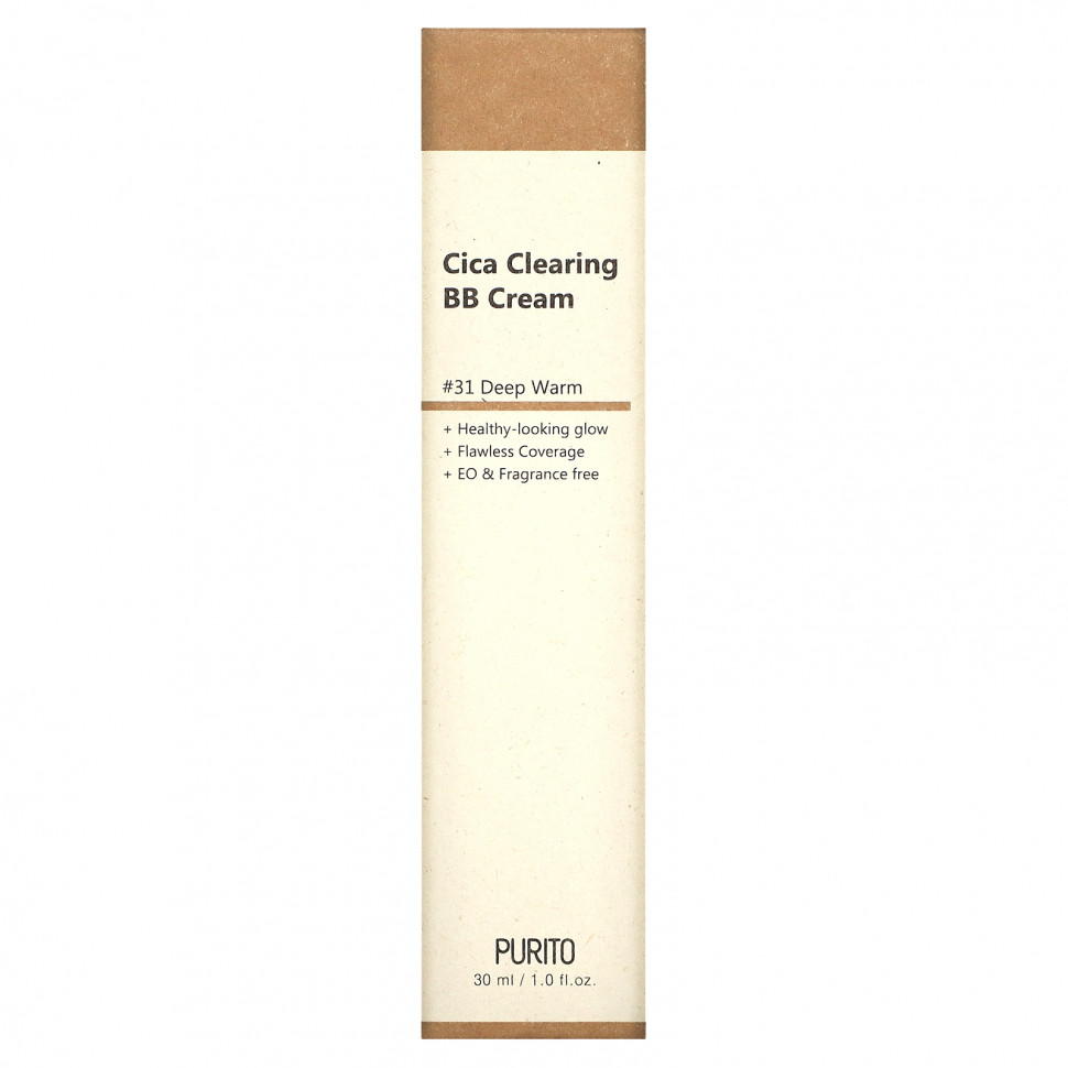 Purito, Cica Clearing BB Cream, #31 Deep Warm, 1 fl oz (30 ml) - PIT-10143-#23 натуральный бежевый