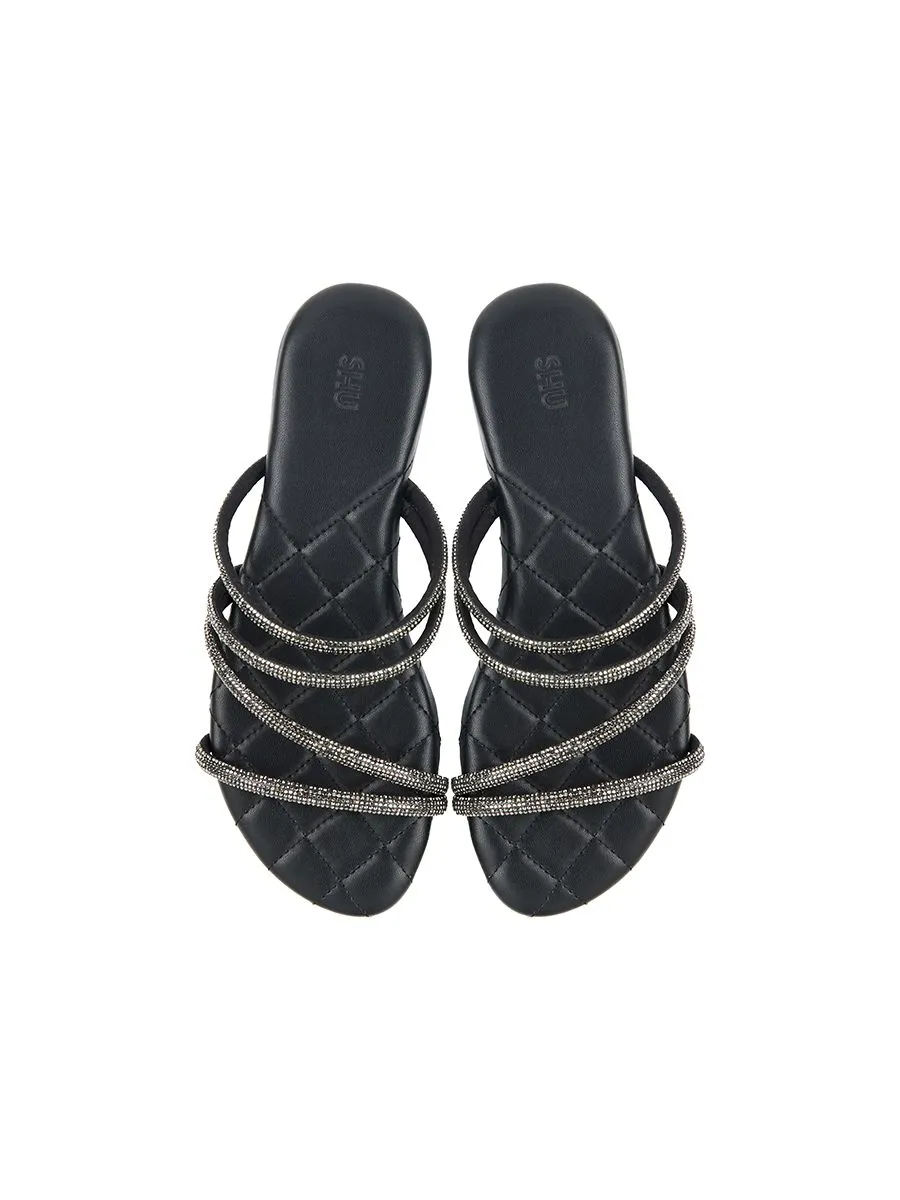 SHU WOWEN  DGB PALETTE SOFT SANDALS - BLACK