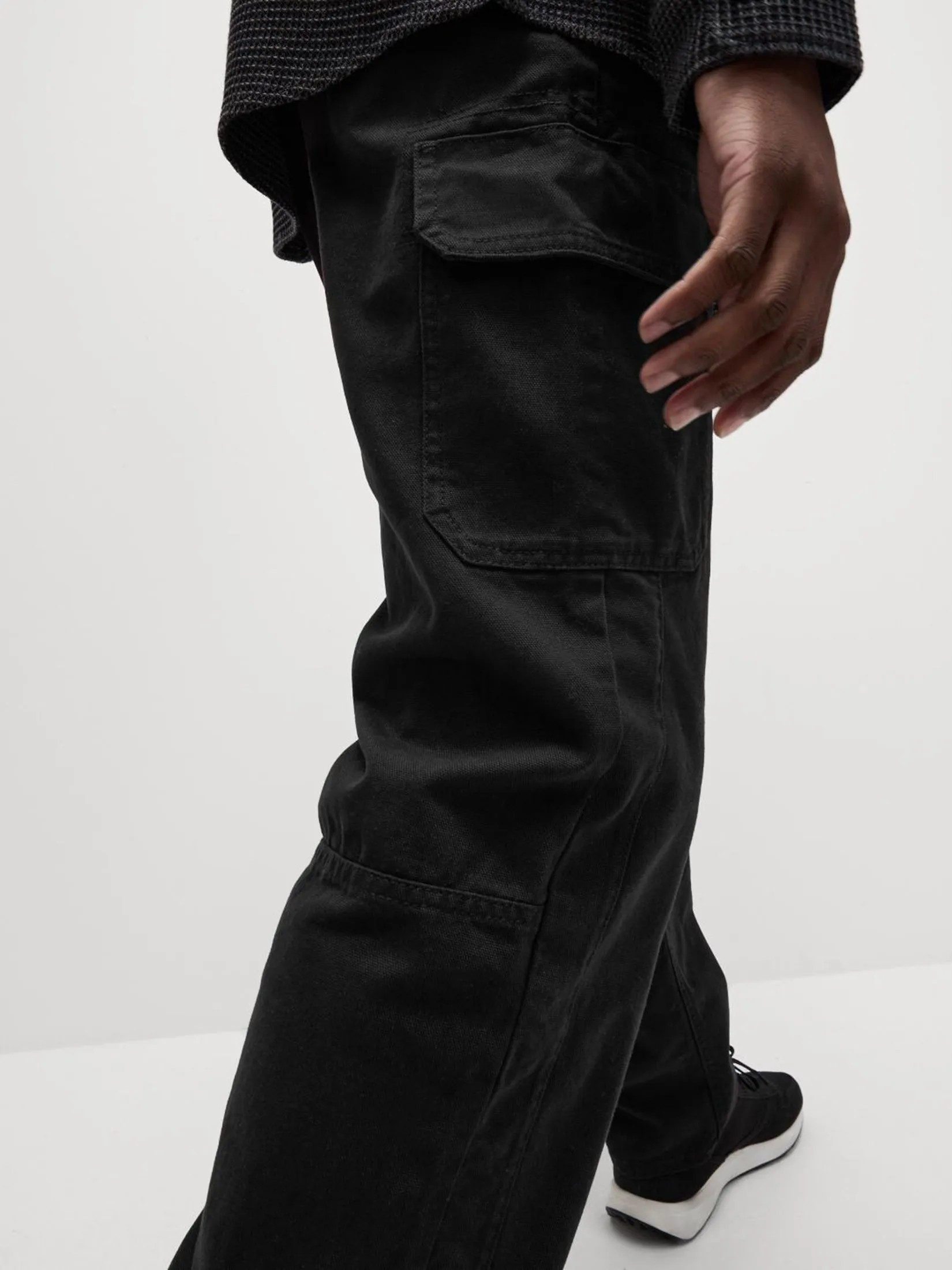 MARKS & SPENCER Men Cargo Trousers Loose Fit Pure Cotton Textured