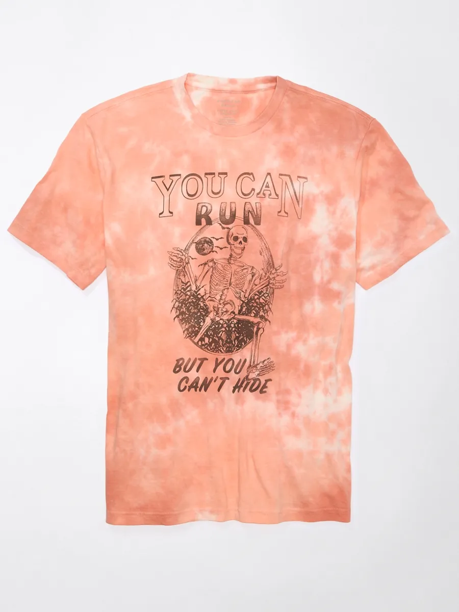 AMERICAN EAGLE MEN G HALLOWEEN RD PARTY SS SET IN TEE-  COLOR TIE DYE 800 ORANGE