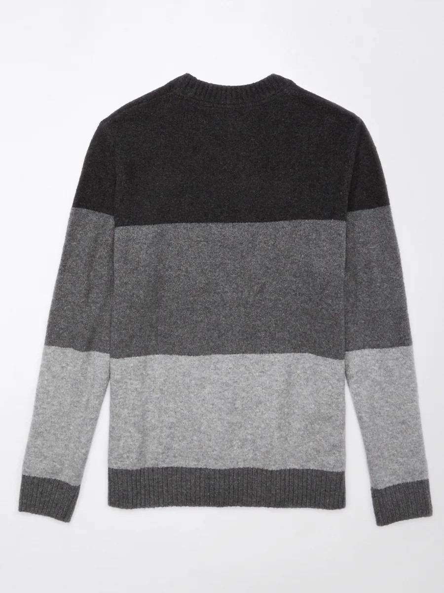 AMERICAN EAGLE MEN  JERSEY STITCH CREW 020 GRAY