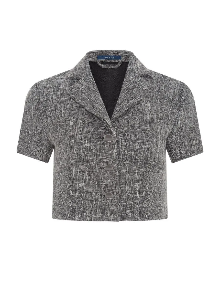 ASAVA ( SS24 )Adara Cropped Women Jacket Black Size - XS