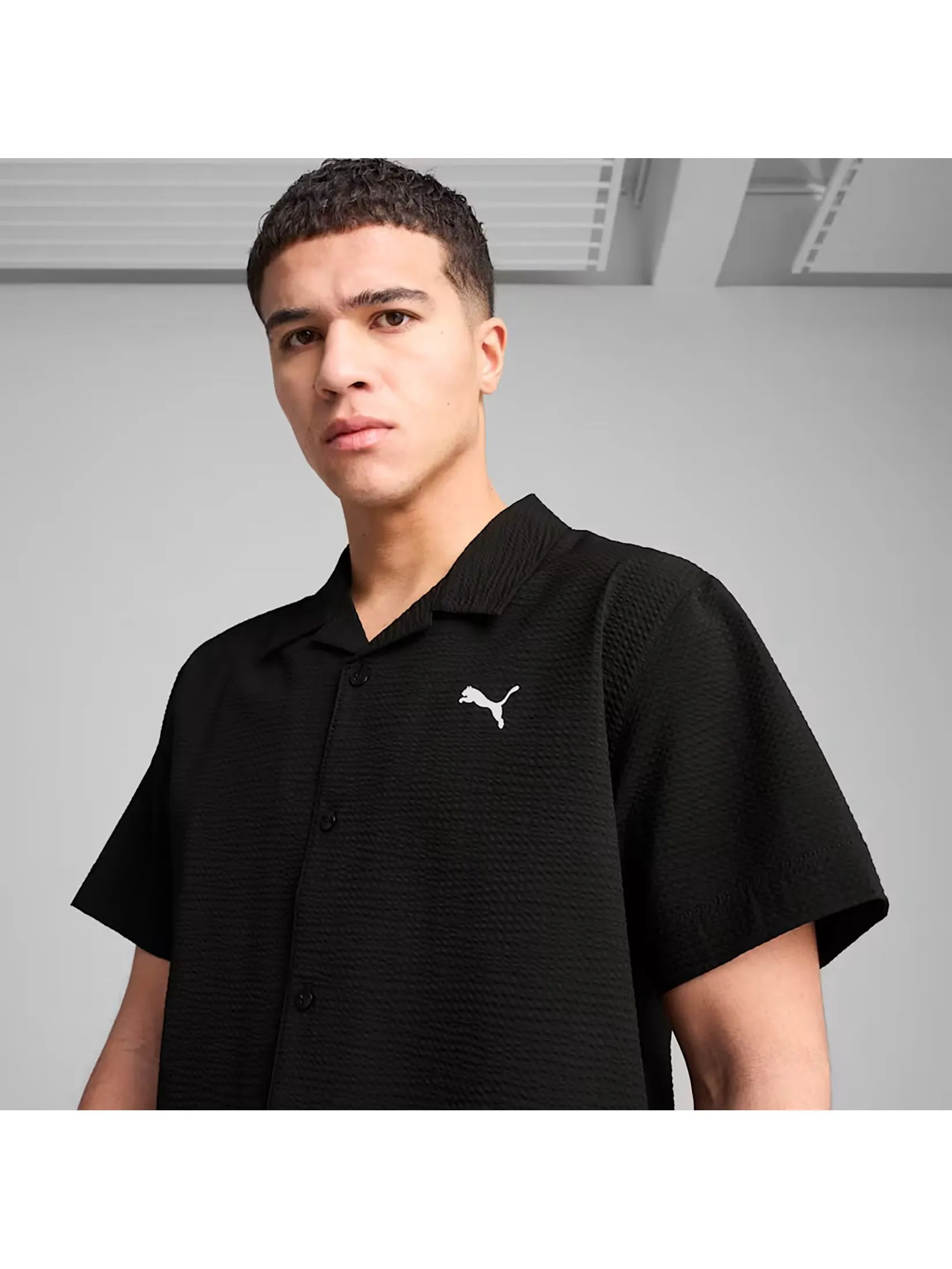 PUMA Men Shirt Wardrobe Essentials Seersucker Relaxed