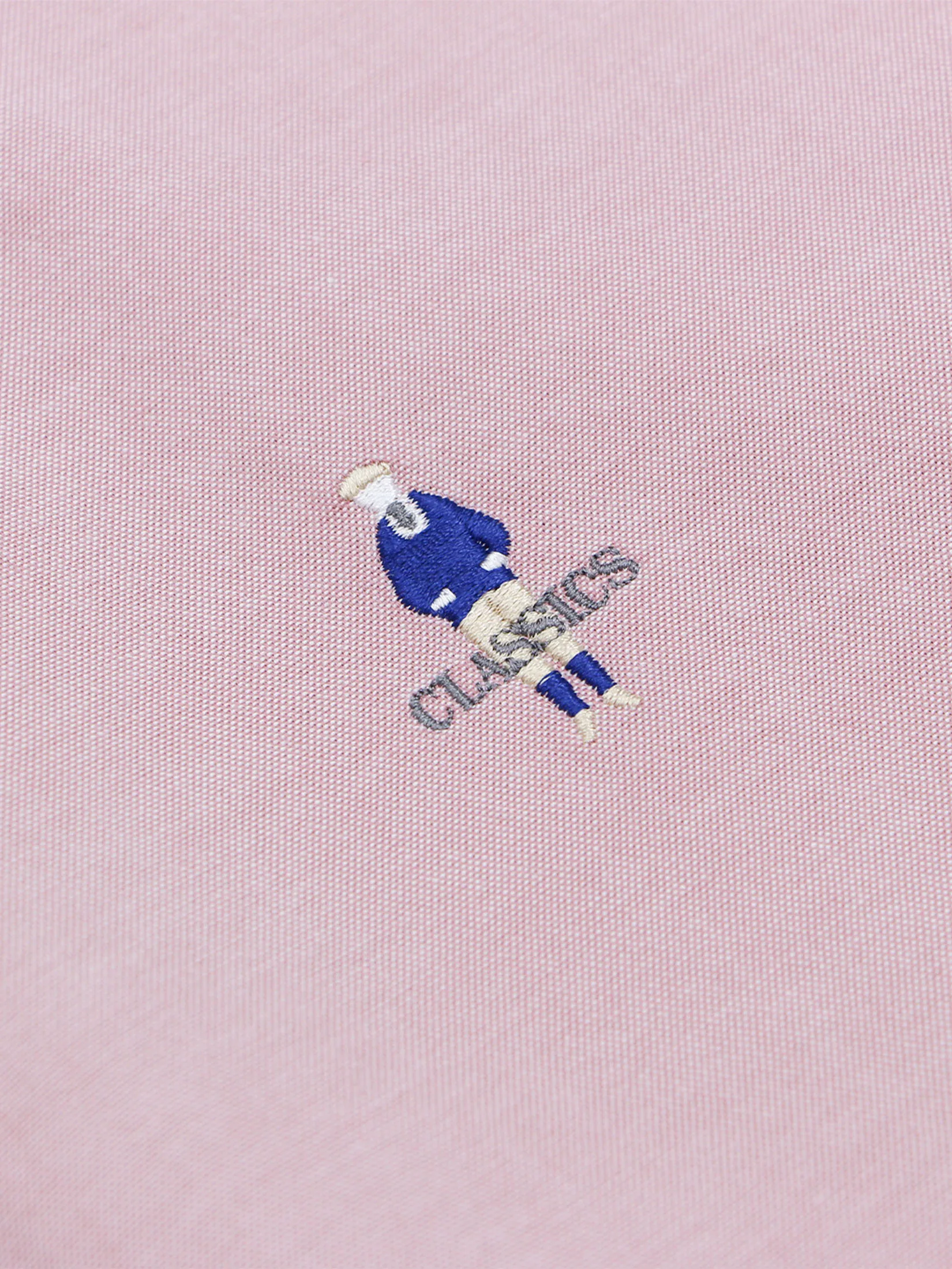 GIORDANO Men s Embroidery Stretch Oxford Shirts (Classic Man) Pink