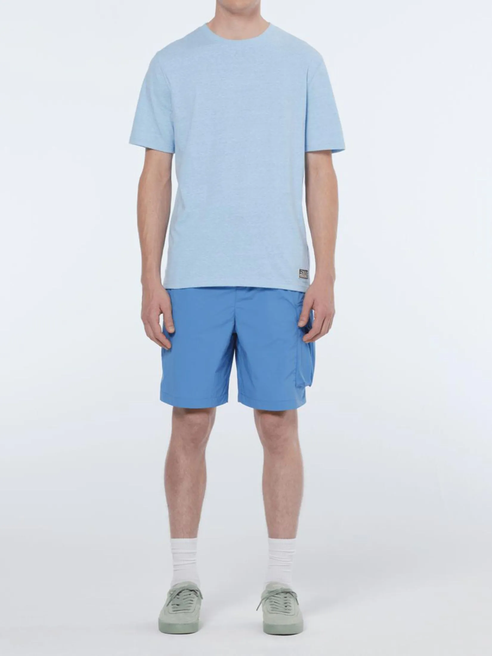 SCOTCH&SODA Men Cargo Short Lightweight Nylon Relaxed Fit Lake Blue