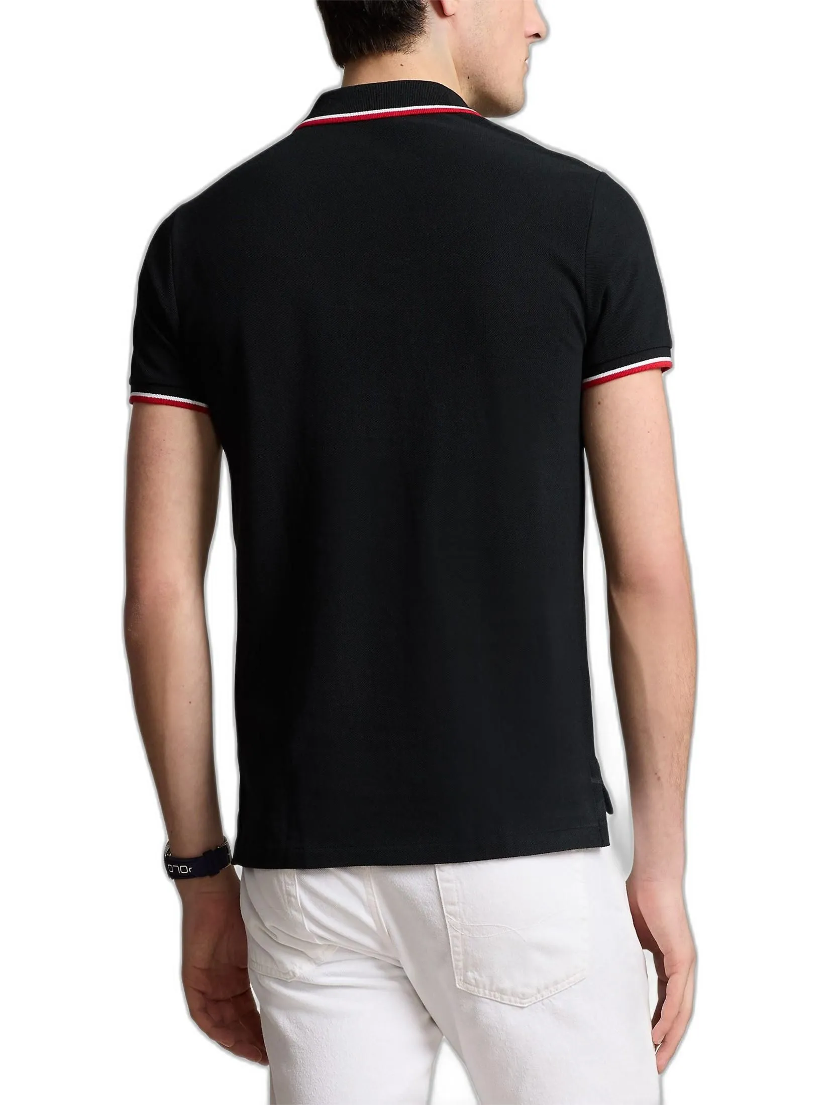 POLO RALPH LAUREN Men Polo-Custom Slim Fit Mesh Polo Shirt MNPOKNI1N821359-Black