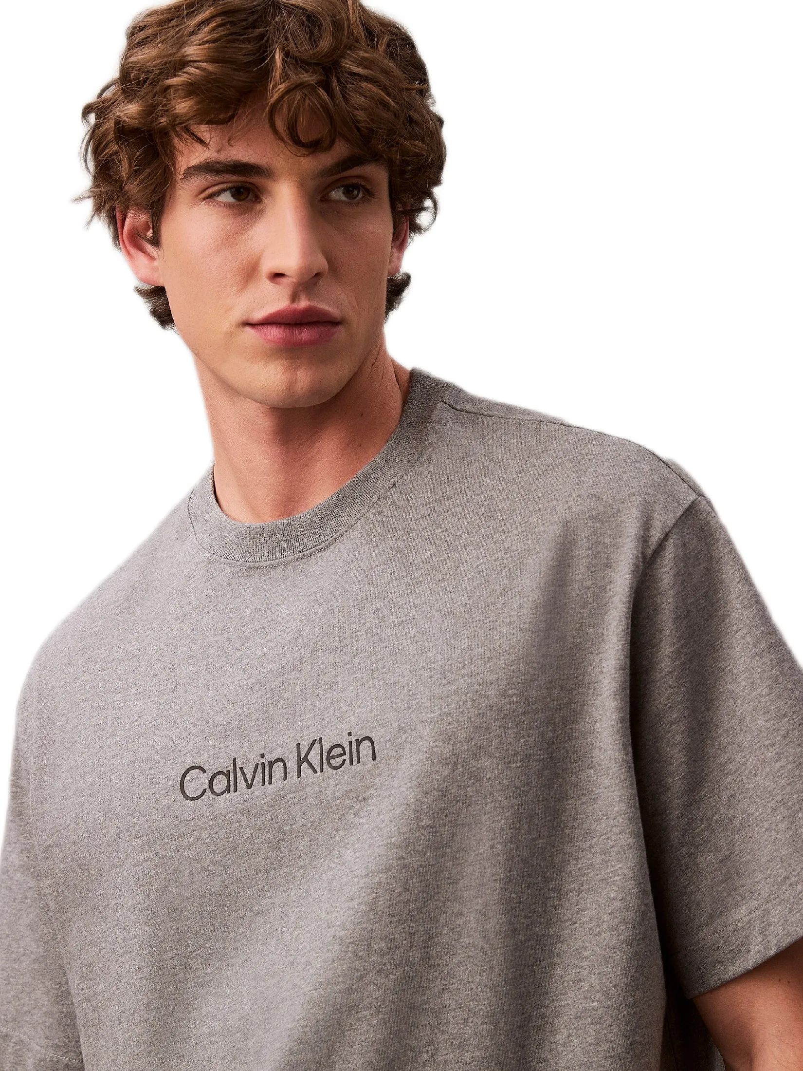 CALVIN KLEIN Men s Calvin Logo Crew Neck Tee Grey