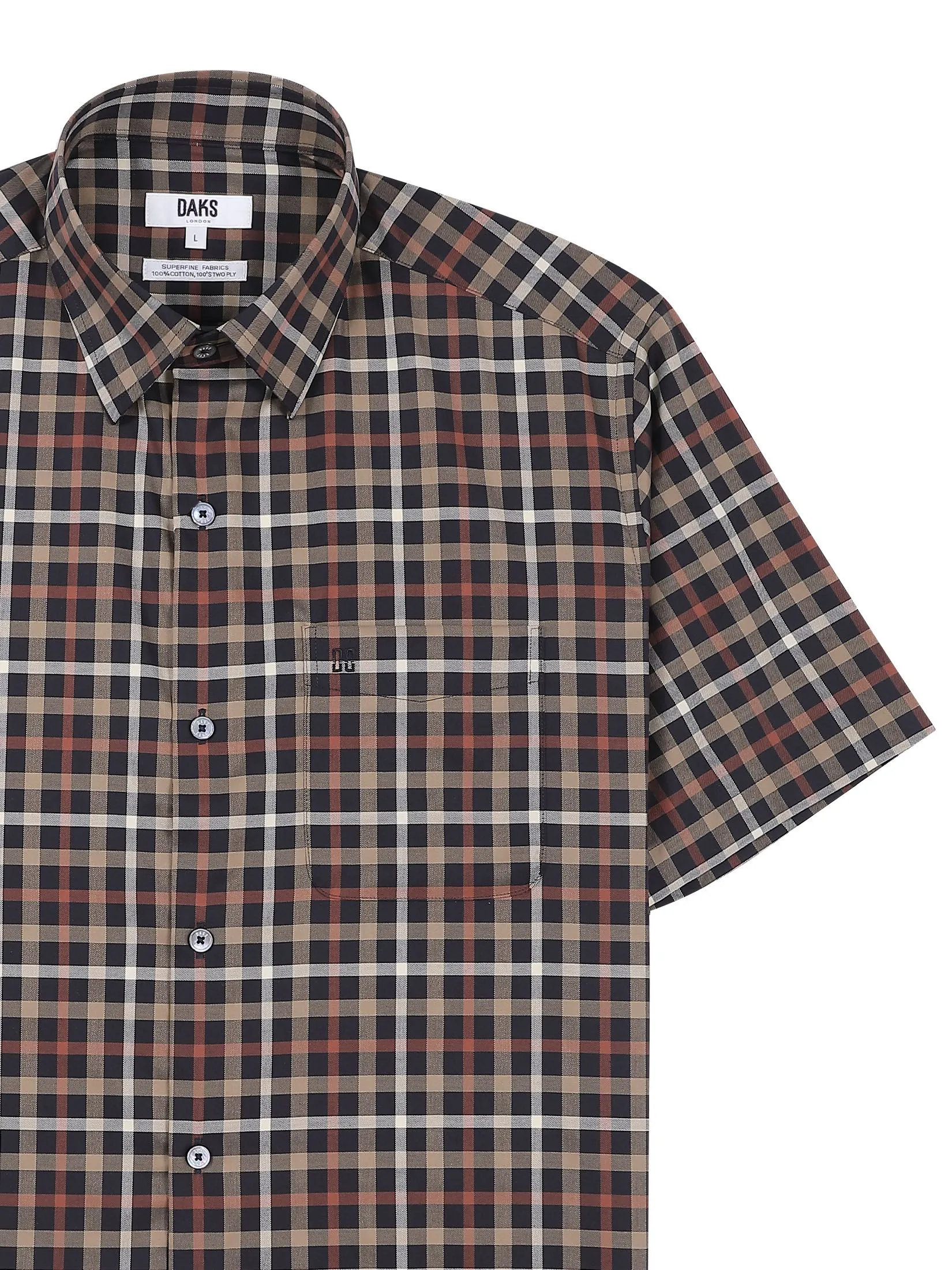 DAKS Men Long Sleeve Shirt Regular Fit Brown