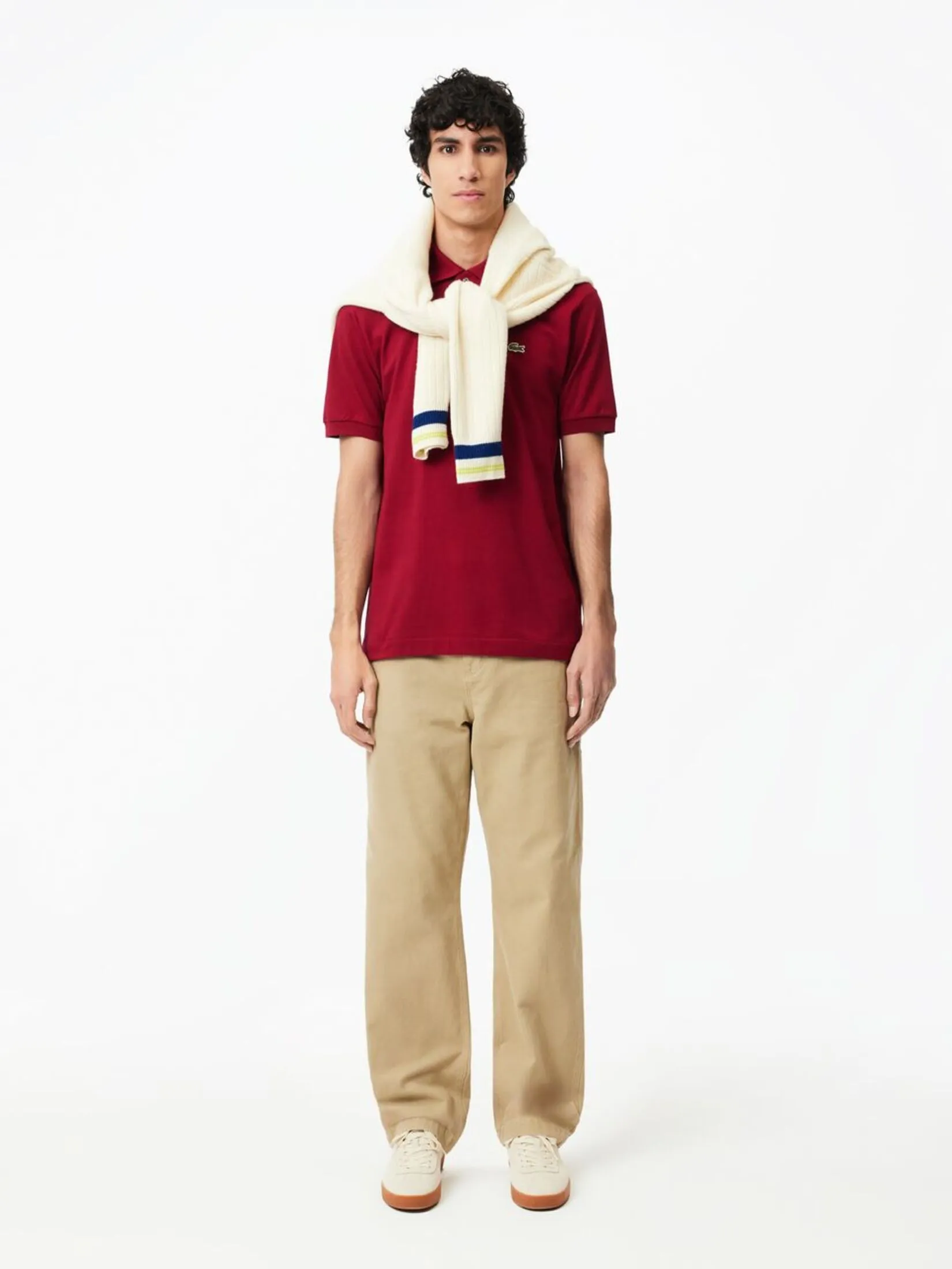 LACOSTE Original L.12.12 Petit Piqu  Cotton Polo Shirt Men Red