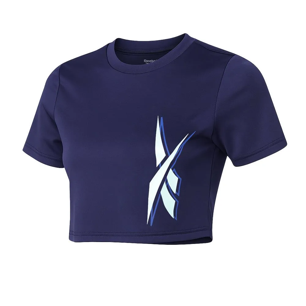 REEBOK ID Crop Graphic Women Training T-Shirt Blue - RE099AP249ENTH