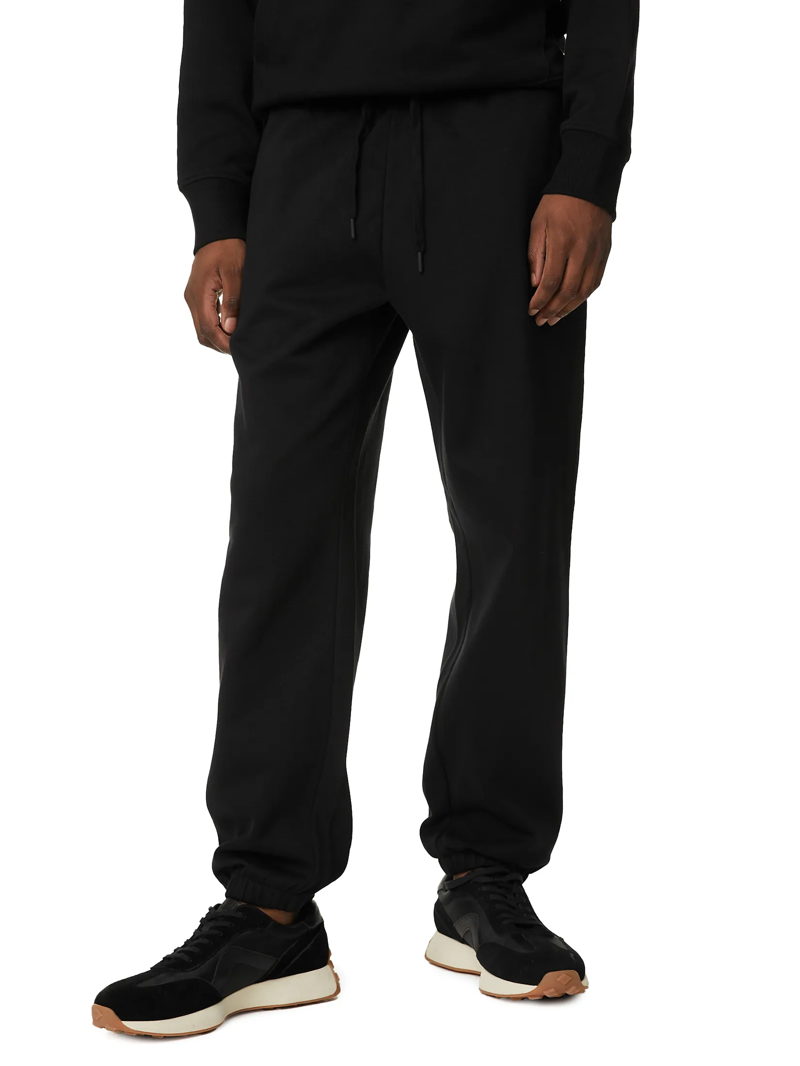 MARKS & SPENCER Men Joggers Cotton Rich Oversized Black