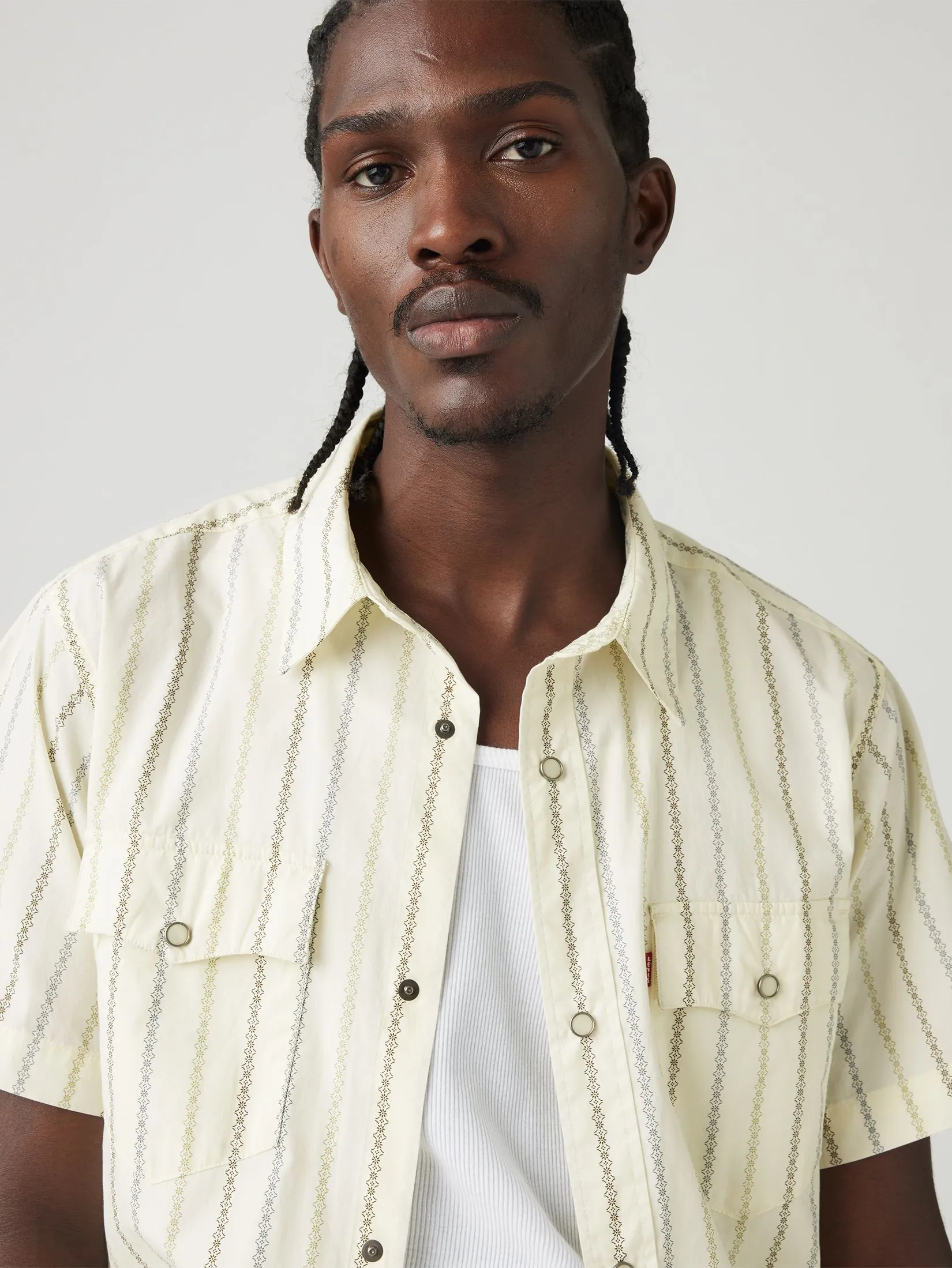 LEVI'S Men's Short-Sleeve Relaxed Fit Western Shirt Multi-Color