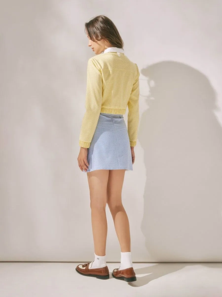 ASV (RS24) Anastasia Women Gingham Skirt Blue