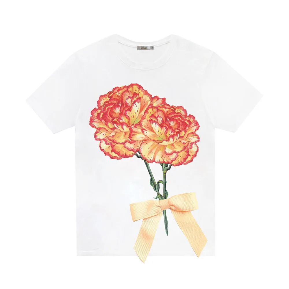 ICONIC White CARNATIONS T-SHIRT Model CARNATIONS5670