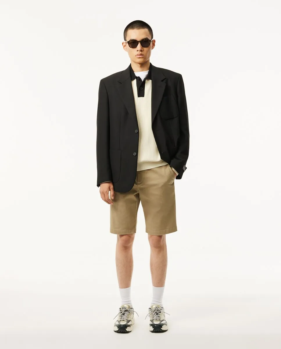 LACOSTE French Made Relaxed Fit Polo Sweater White