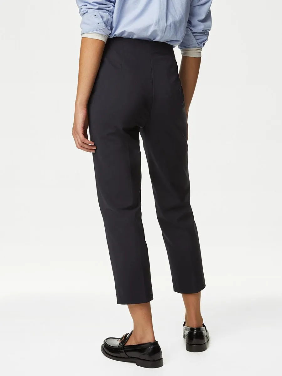 MARKS & SPENCER Women Cropped Trousers Cotton Blend Slim Fit