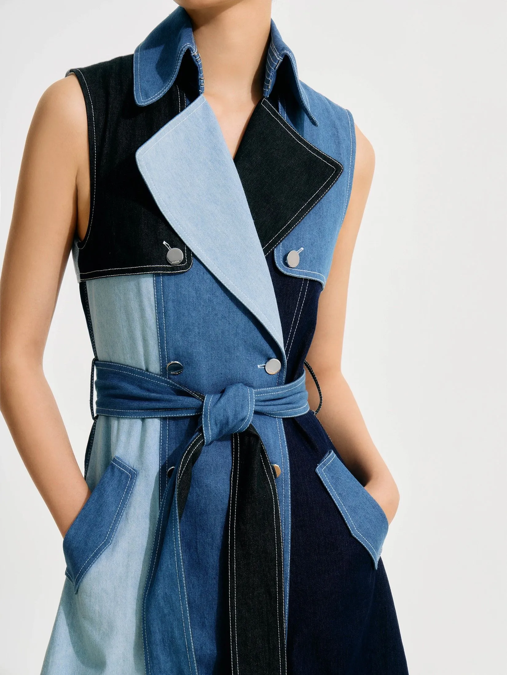 ASAVA ( SS25) Marlowe Striped Women Jumpsuit Navy Blue