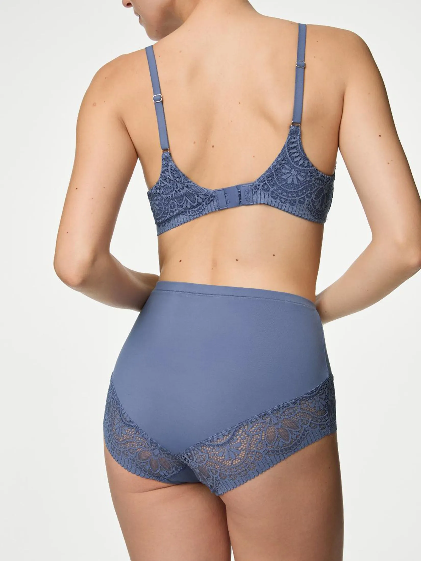 MARKS & SPENCER Women Full Briefs Body Soft Pack 3 Pcs Steel Blue