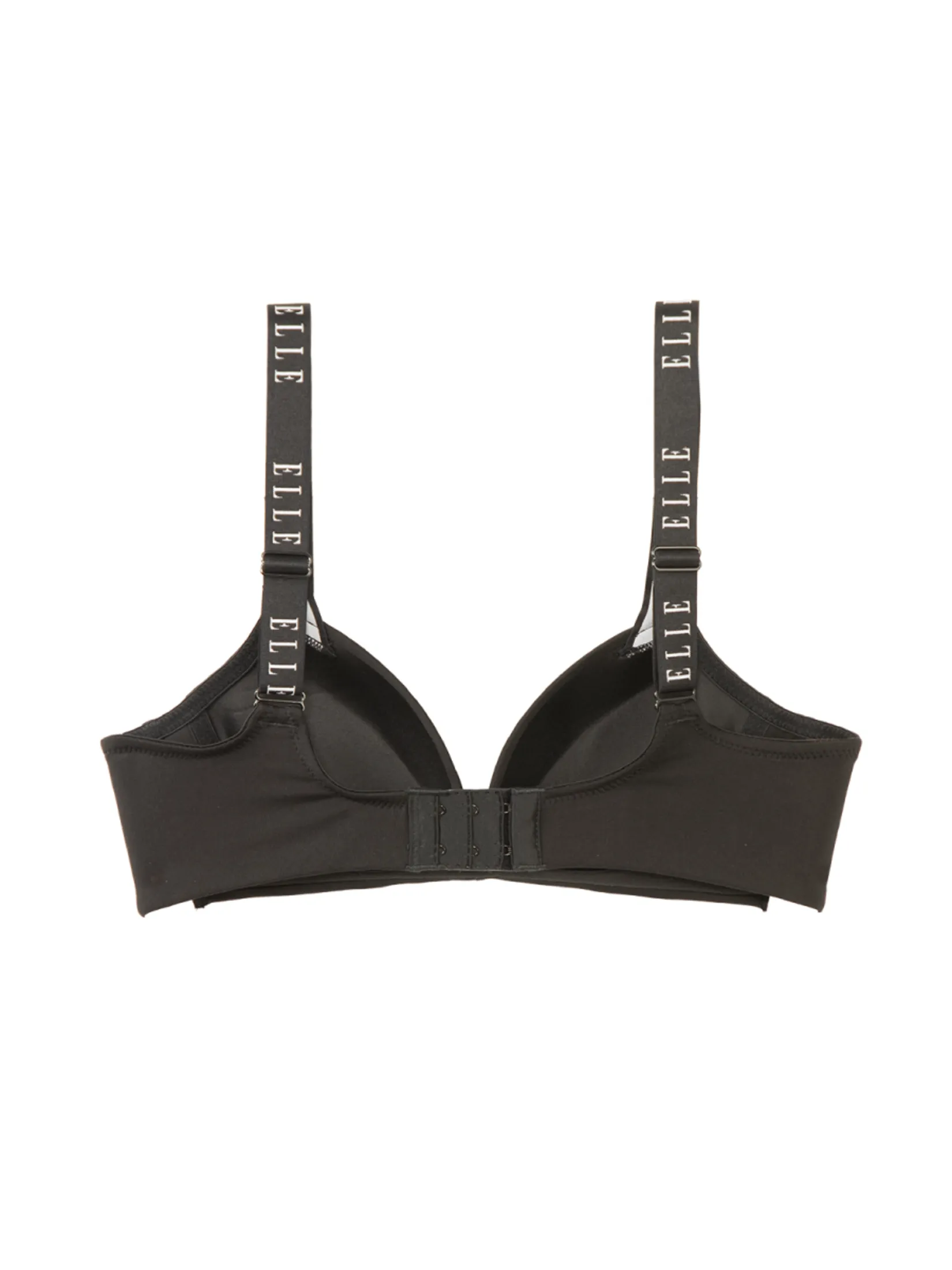 ELLE LINGERIE Moulded Bra no underwire with foam padding straps ELLE LOGO LB8766 - Black
