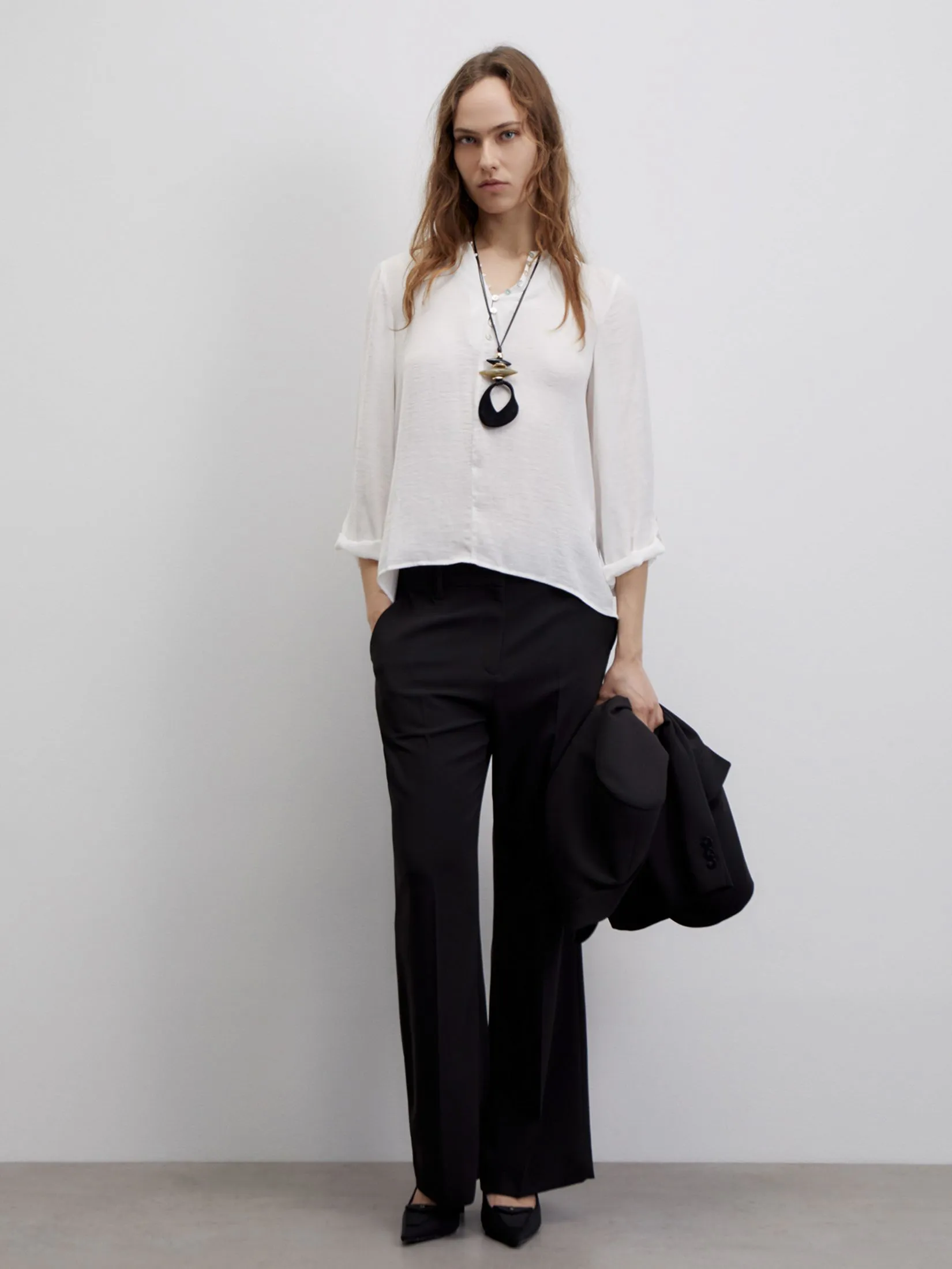 SFERA Women Blouse Long Sleeves Buttons Loose-Fit