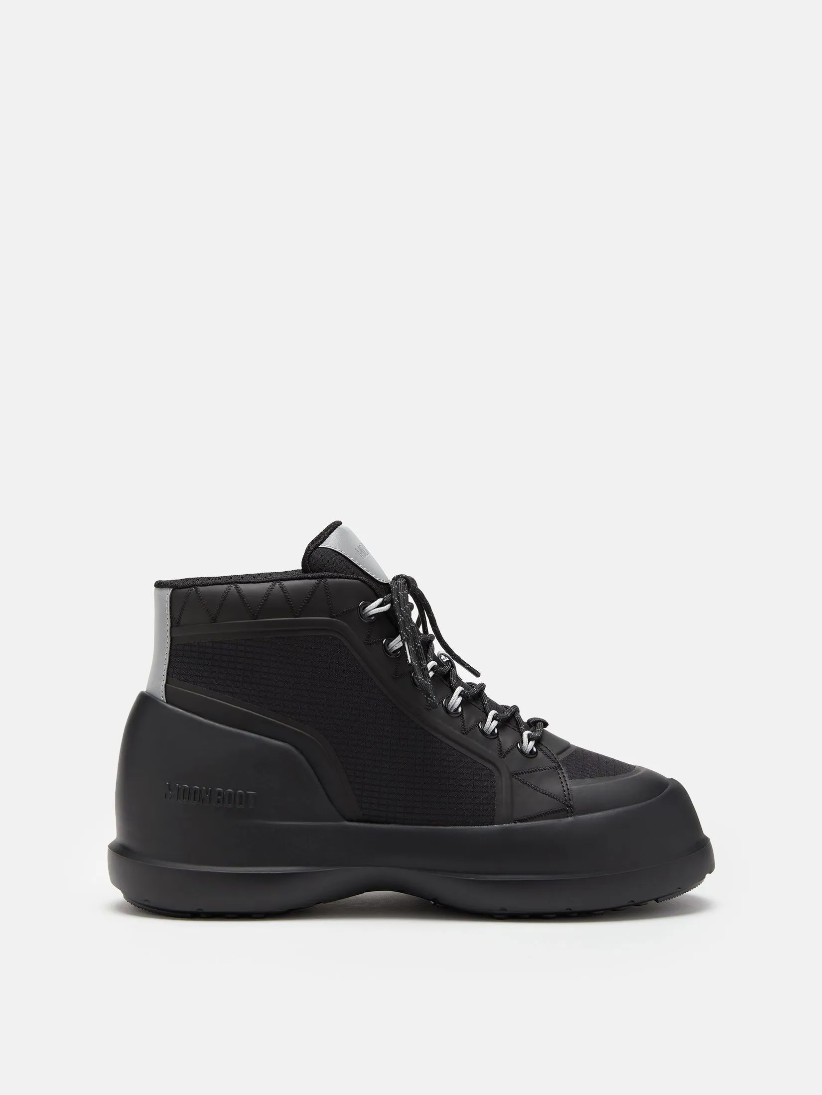 MOON BOOT LUNA TREK MID BLACK NYLON BOOTS