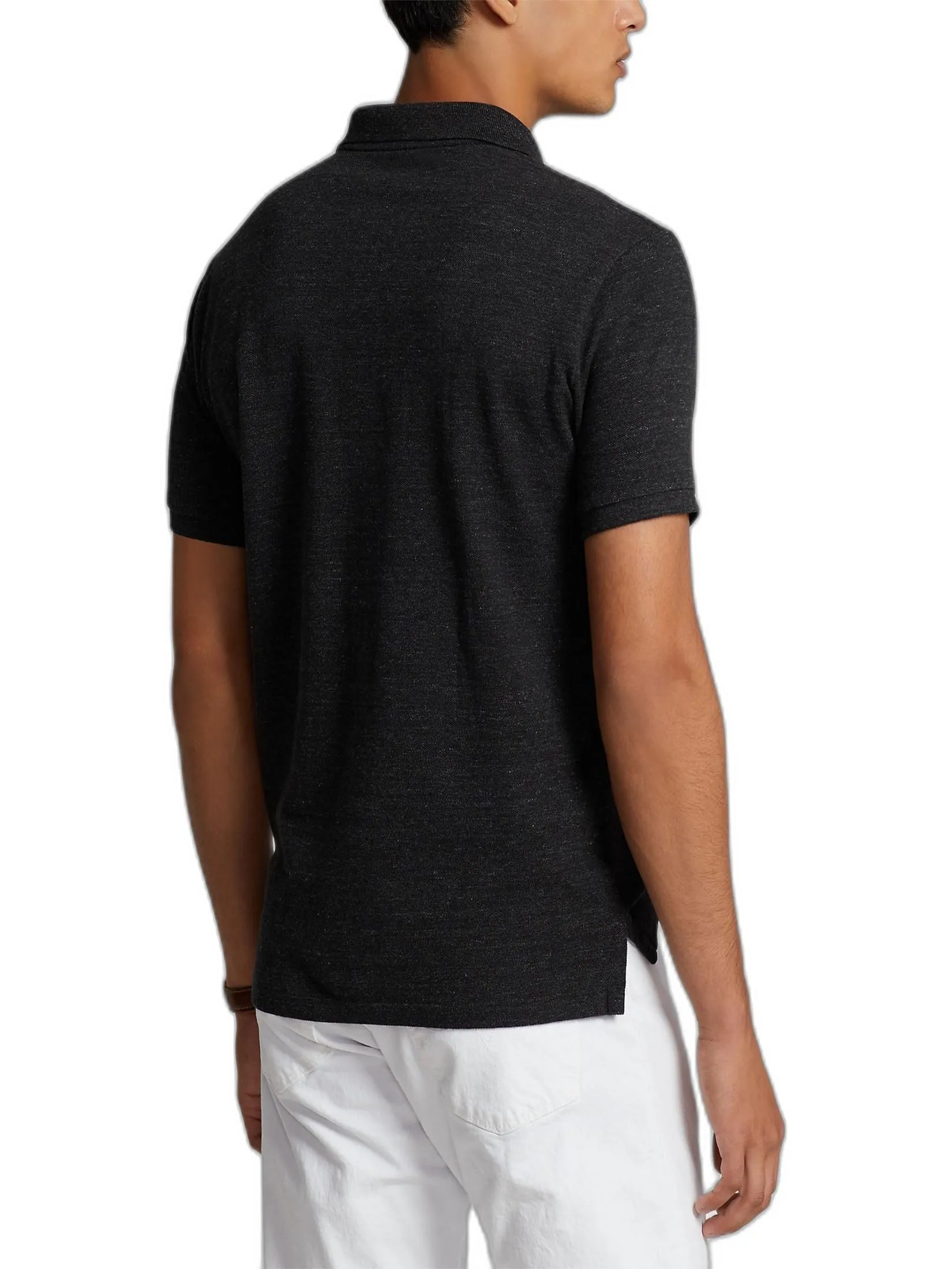 POLO RALPH LAUREN Custom Slim Fit Mesh Polo Shirt  MNPOKNI1N820137  001 BLACK