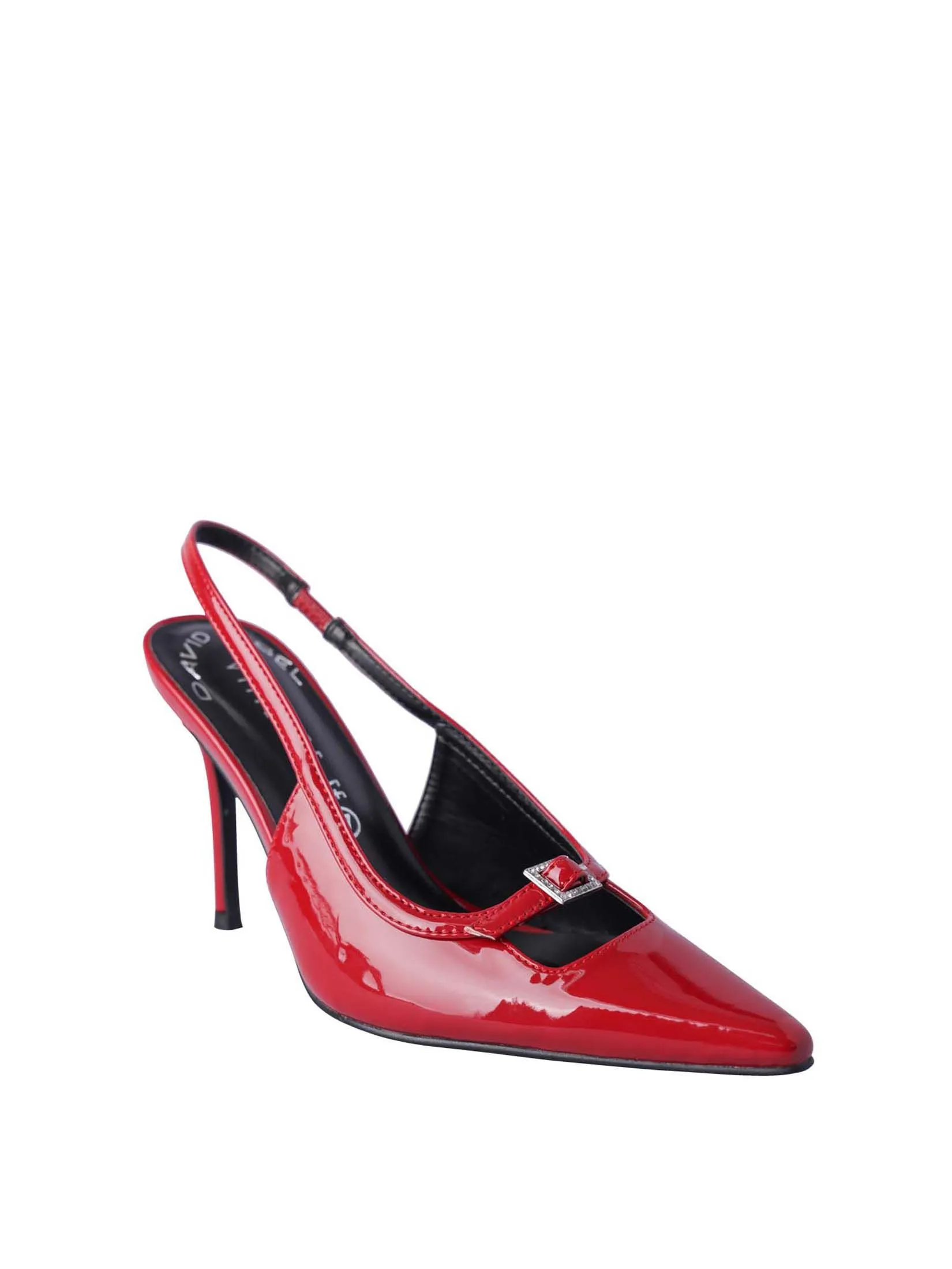 VILLAINS SF VELIA Women's Mule Heels RED PATENT