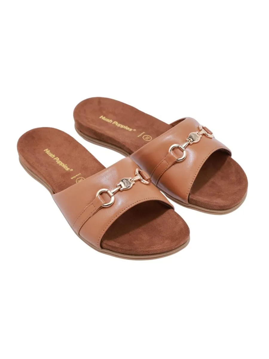HUSH PUPPIES Women's Shoes Sandals Slides  - BROWN