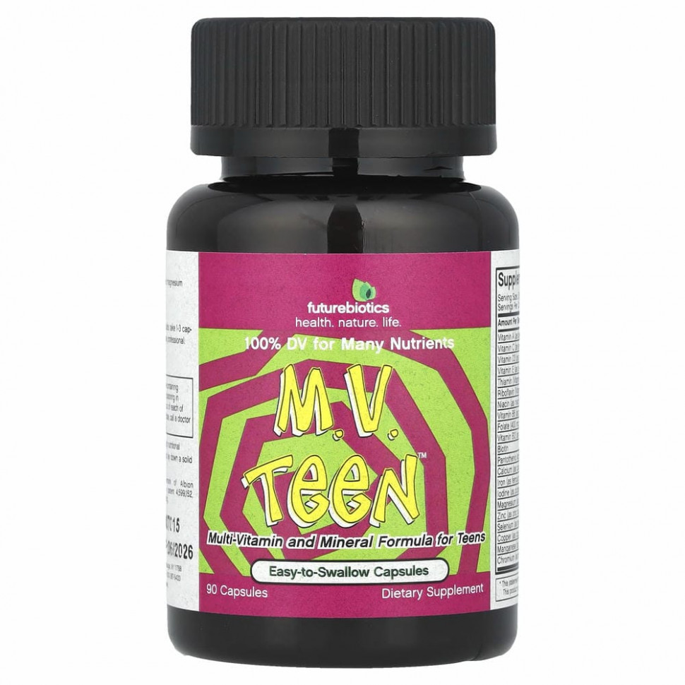 FutureBiotics, M.V. Teen Мультивитамины для Подростков 90 капсул