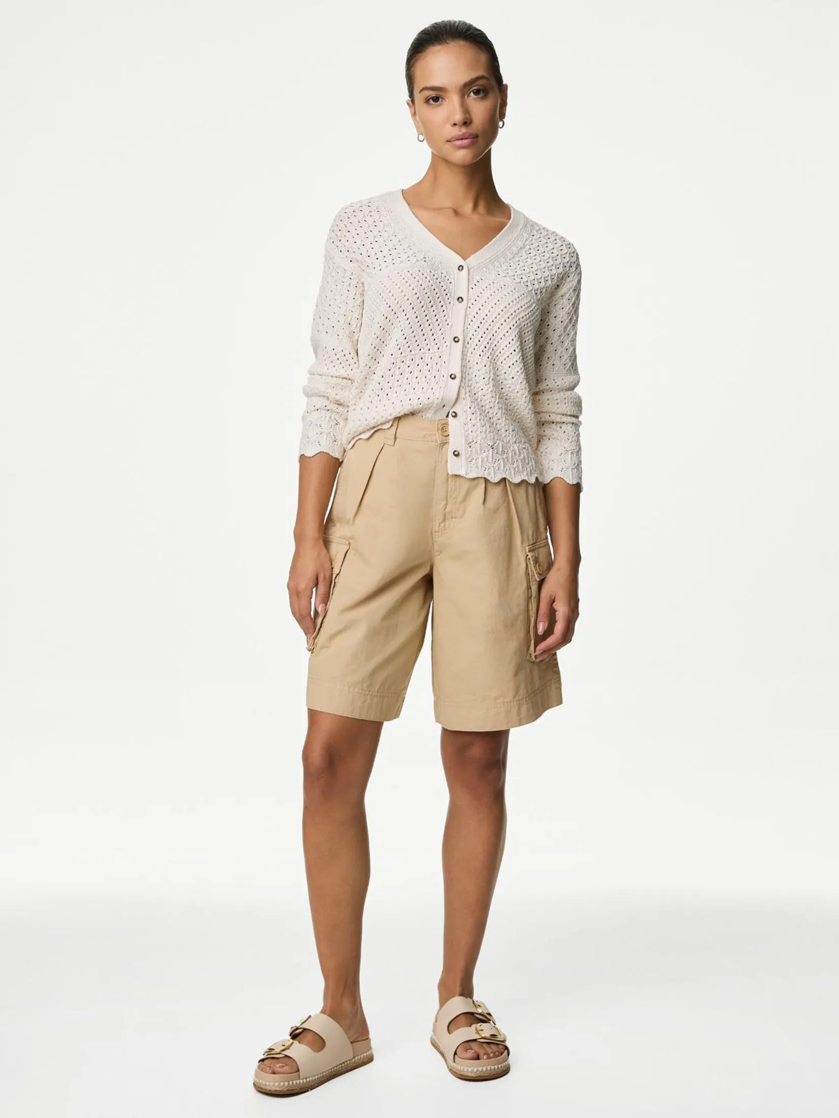 MARKS & SPENCER Women Cargo Shorts Pure Cotton