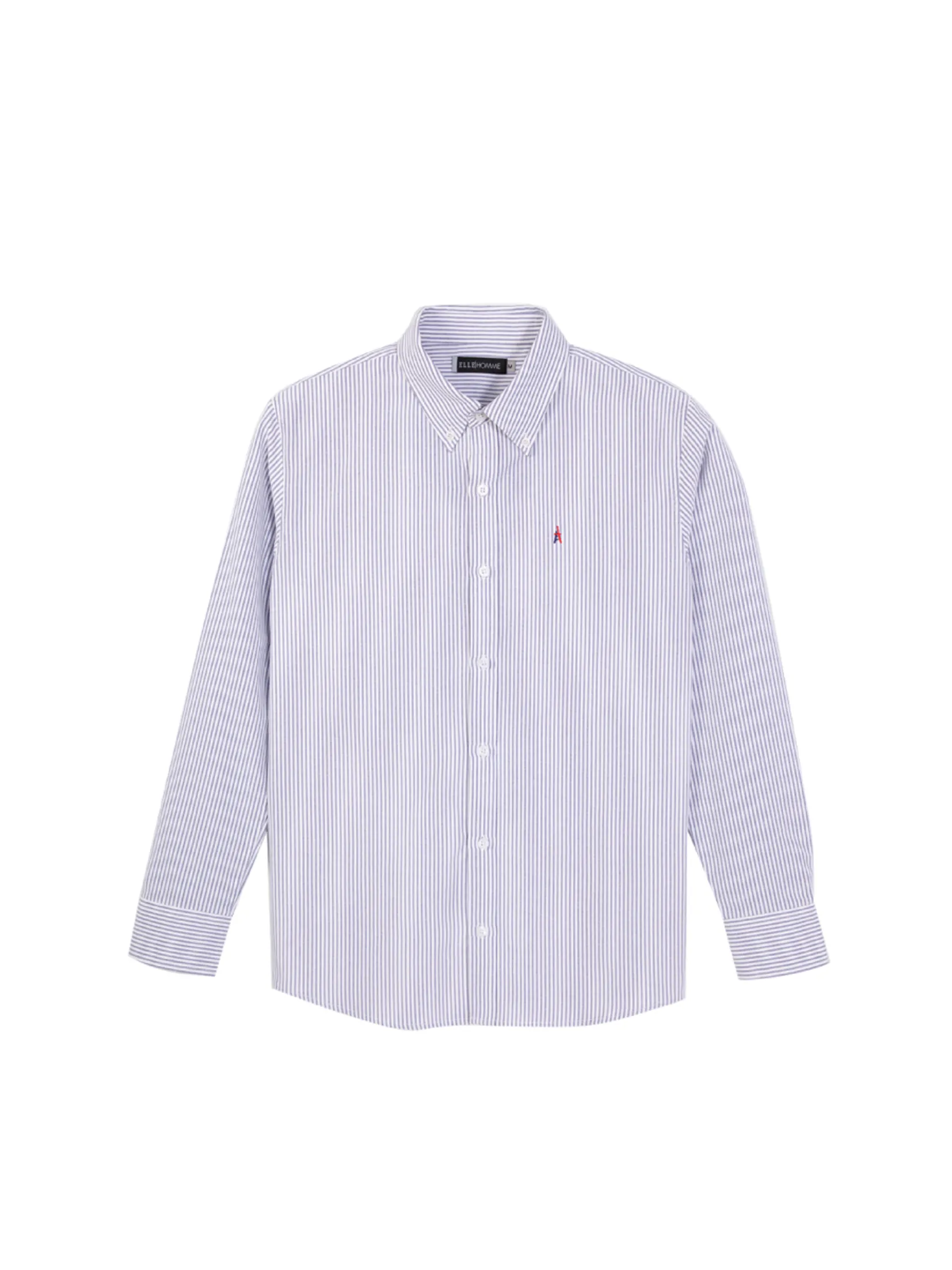 ELLE HOMME Men's long sleeved shirt W8B681 - White/Navy Blue