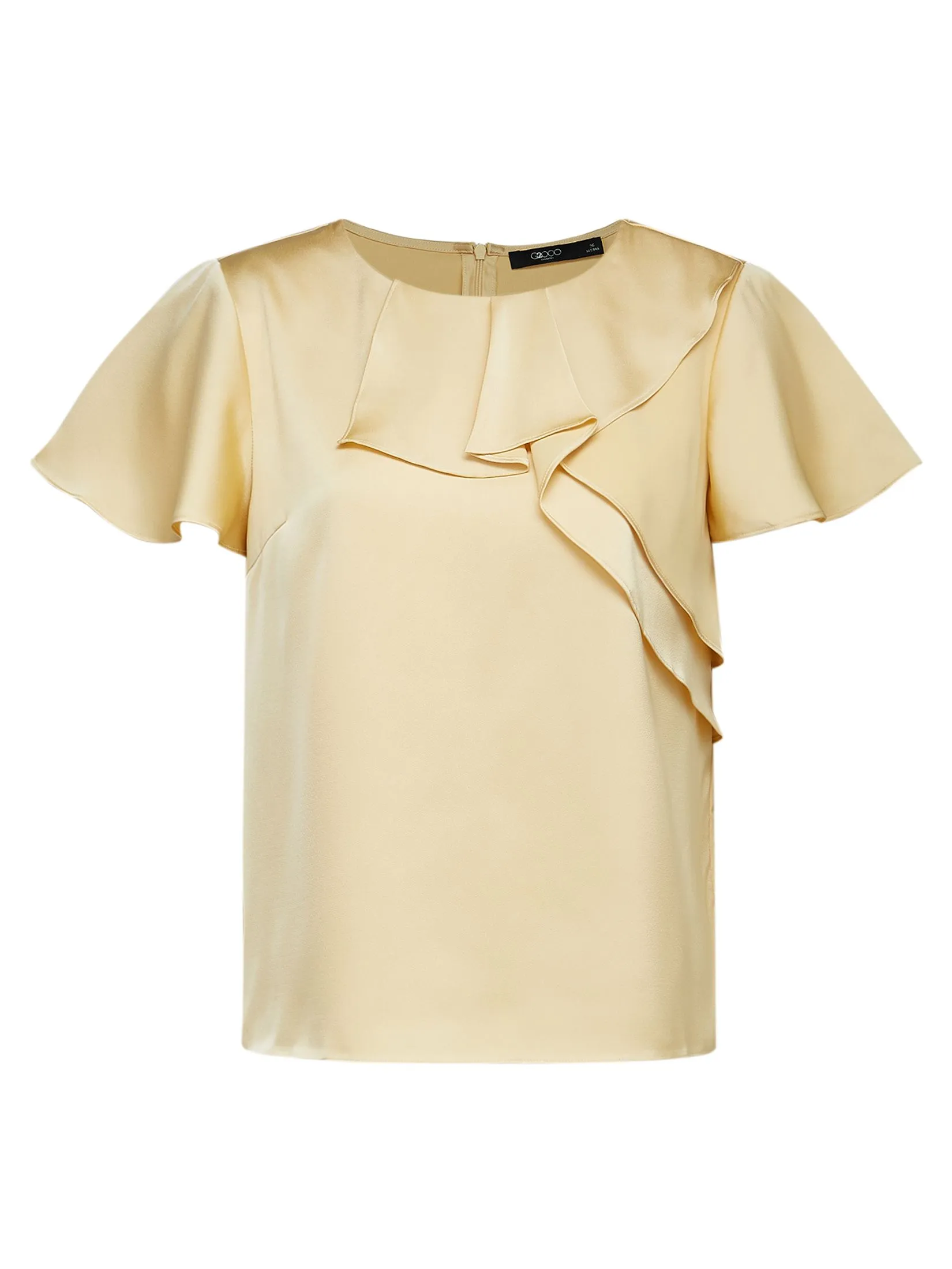 G2000 Women Clothing Poly Satin Layered Blouse Regular Fit - beige Size - 32 EU