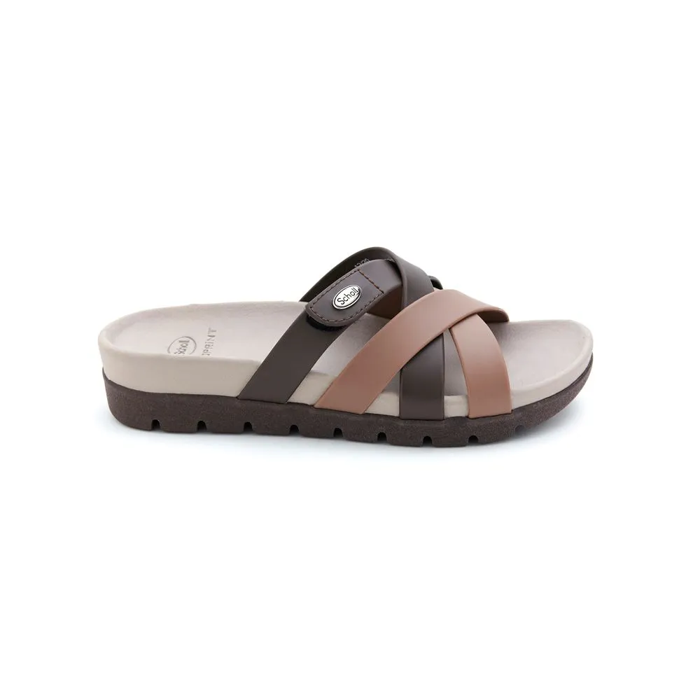 SCHOLL Cocoa/Almond Slide Sandals - Percy