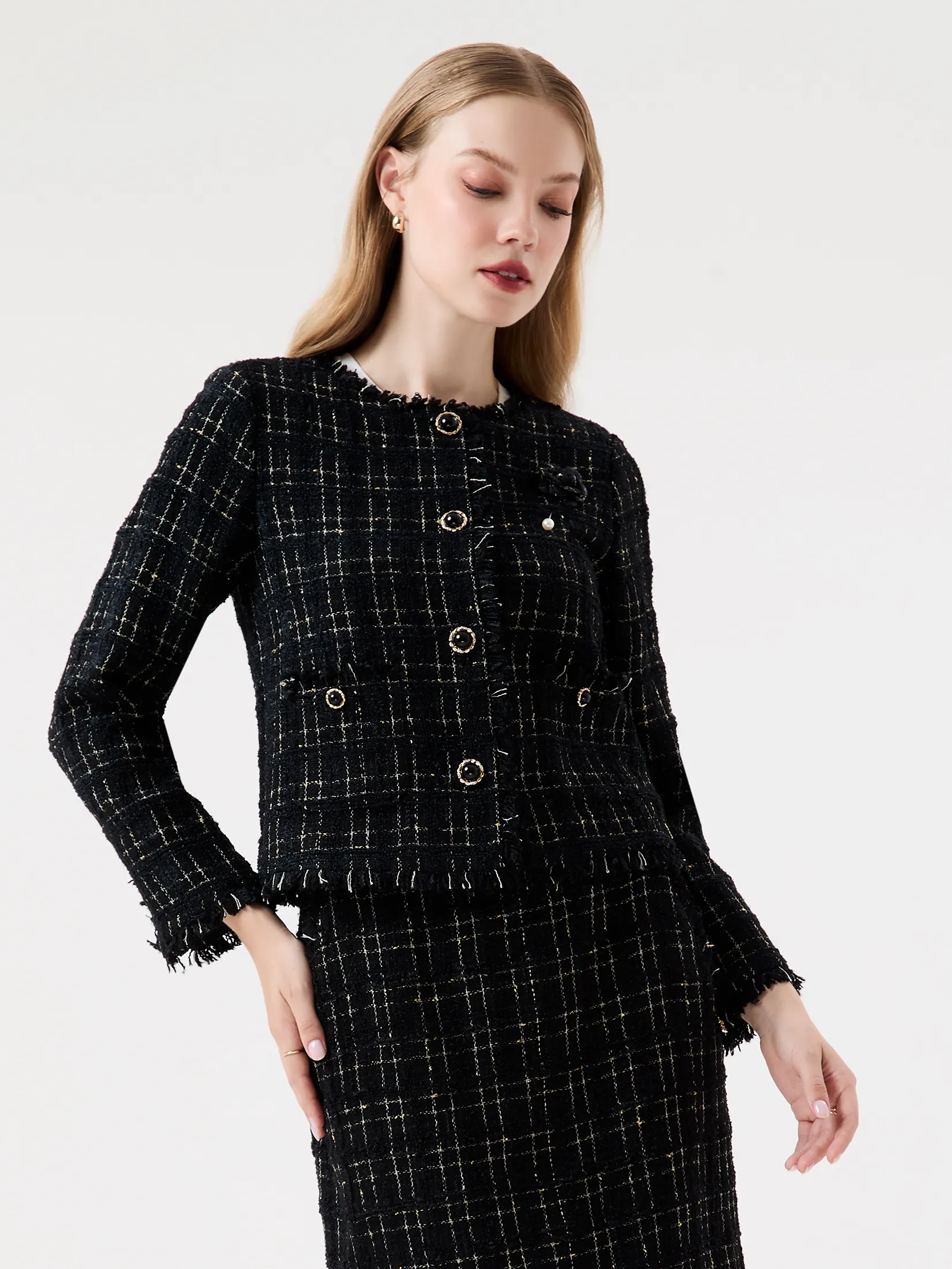 ESPADA Tweed Jacket Woman Black