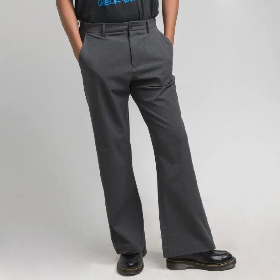 ERA-WON Men Semi Flare pant Grey