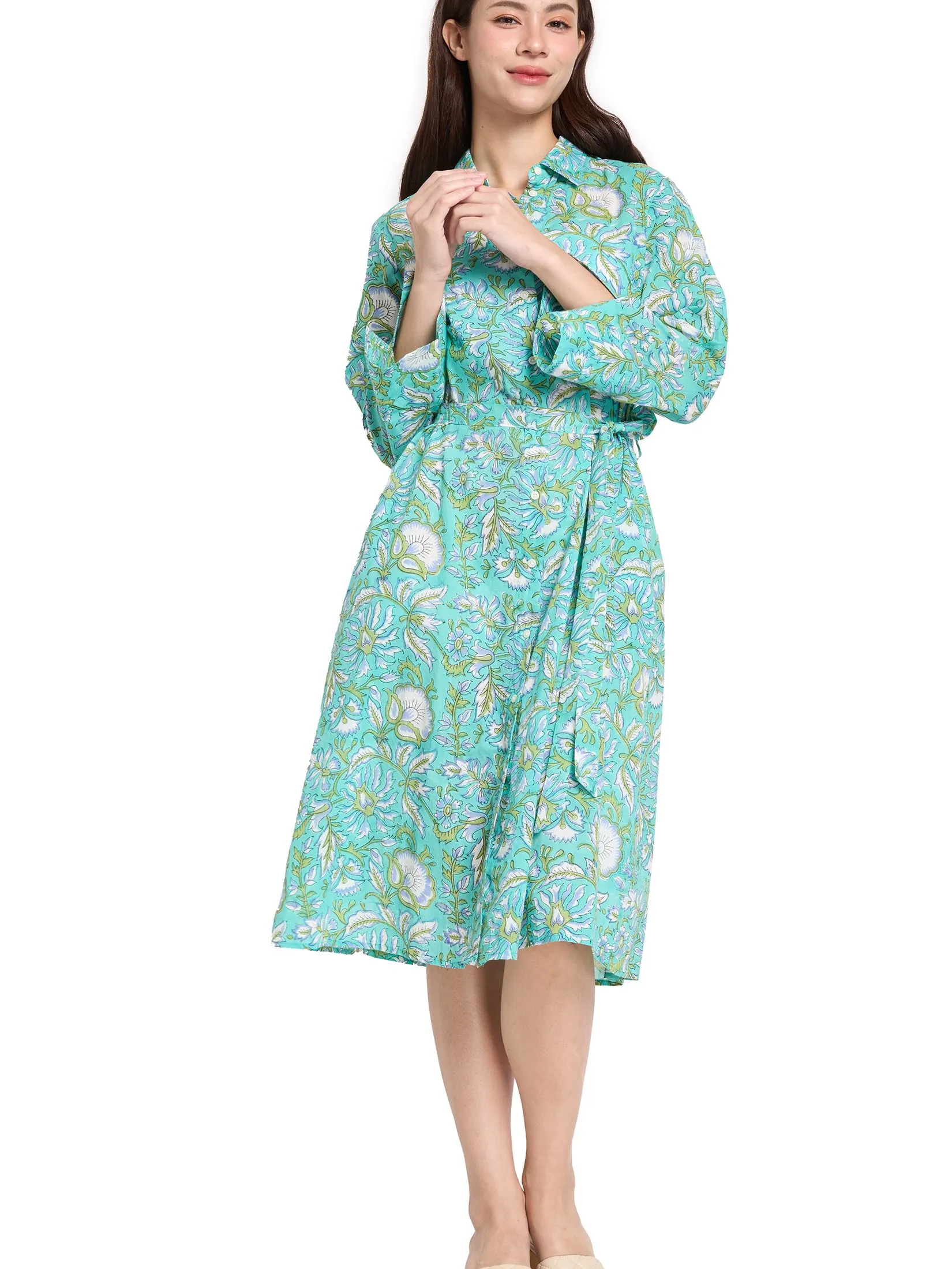 ALUMNUS Women Dress Long Sleeves Collar Neck Print